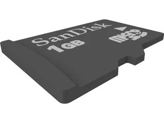 Micro SD Card 3D Model preview