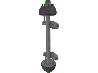 Trailer Axle 3D Model preview