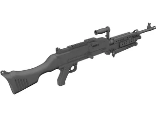M240 Machine Gun 3D Model preview
