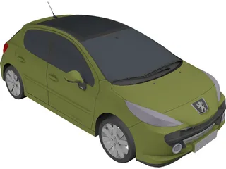Peugeot 207 5-doors 3D Model preview