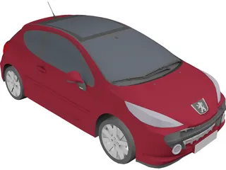 Peugeot 207 3-doors 3D Model preview