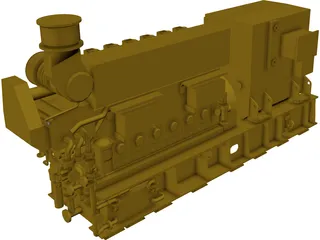 Mak 6M25 Status5 Diesel Engine 3D Model preview