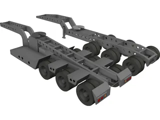 Long Load Trailking Decker Trailer 3D Model preview