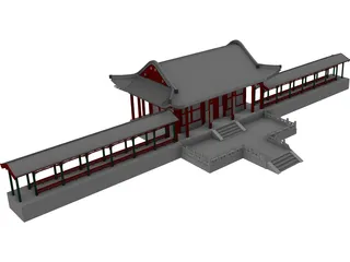 Chinese Building 3D Model preview
