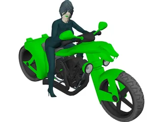 Lady Snake Moto 3D Model preview