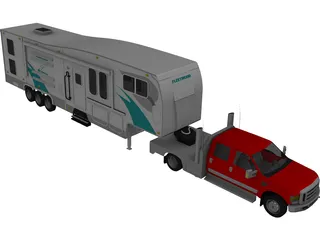 Ford F-350 Super Dually 3D Model preview
