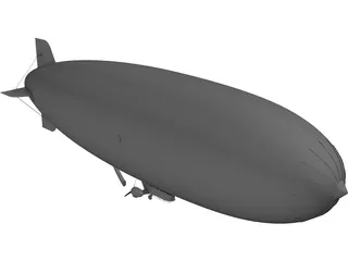 Goodyear Airship Blimp 3D Model preview