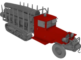 Truck Wood Chenille 3D Model preview