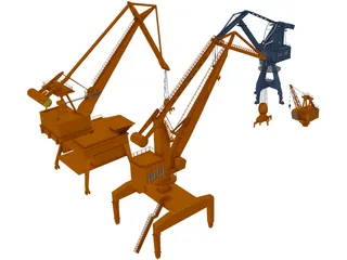 Port Handling Cranes 3D Model preview
