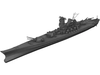 Yamato Battleship 3D Model preview