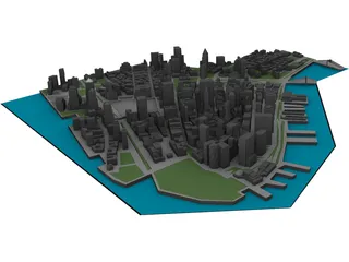 New York City Downtown 3D Model preview