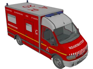 Renault Master Ambulance 3D Model preview