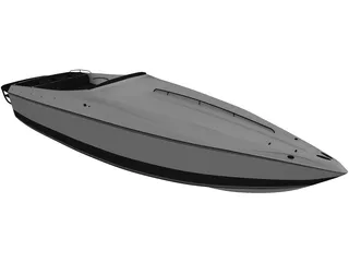 Speed Boat Ferreti 3D Model preview