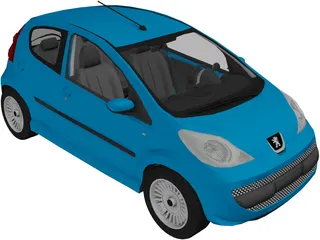 Peugeot 107 3D Model preview