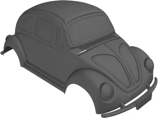 Volkswagen Beetle Body 3D Model preview