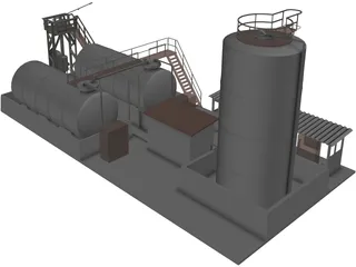 Diesel Pompstation 3D Model preview