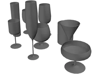 Drinking Glasses 3D Model preview