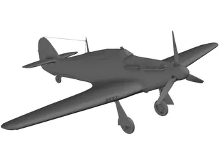 Hawker Hurrikane Mk1 3D Model preview