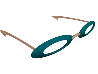 50s Style Glasses 3D Model preview