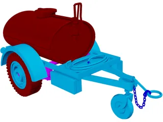 Trailer Water Tank 250 Gal 3D Model preview