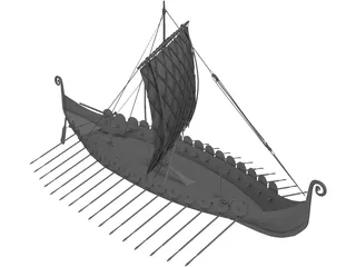Viking Ship 3D Model preview