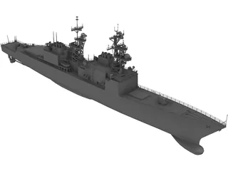 DD-963 Spruance Class Destroyer 3D Model preview