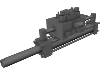 Hidraulic Actuator 3D Model preview