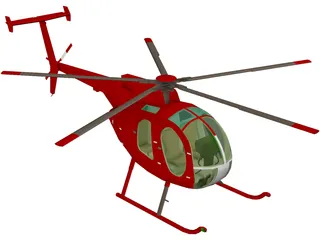 Hughes 500D 3D Model preview
