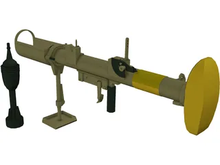 Piat Antitank Weapon 3D Model preview