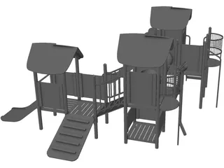 Kids Outdoor Playset 3D Model preview