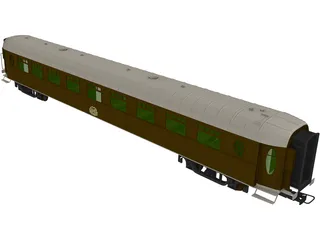 Train Coach 2nd Class 3D Model preview
