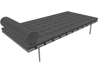 Mies Barcelona Couch 3D Model preview