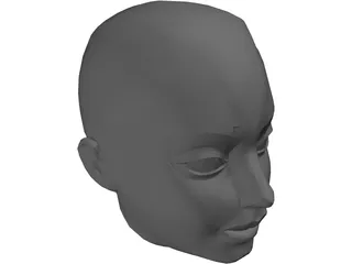 Head Female 3D Model preview