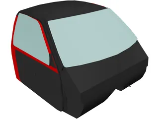 Interior Toyota Pickup (1990) 3D Model preview