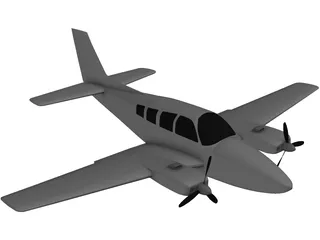Beechcraft Baron 58 3D Model preview