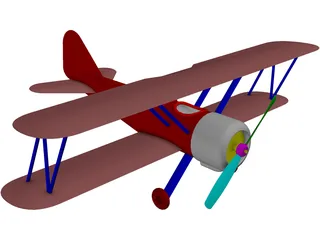 Biplane 3D Model preview