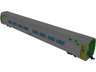 Amtrak Coach 3D Model preview