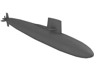 Skipjack Submarine 3D Model preview