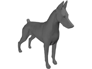 Dog Doberman 3D Model preview
