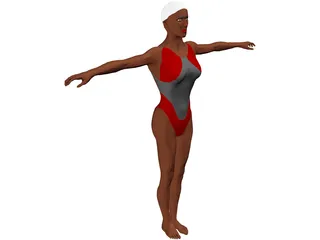 Swimmer Female 3D Model preview