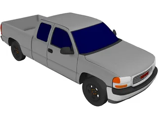 GMC Sierra Extended Cab Pickup (2000) 3D Model preview
