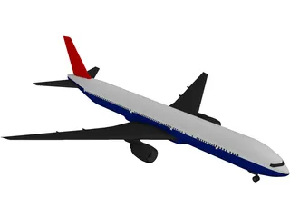 Boeing 777-300 3D Model preview
