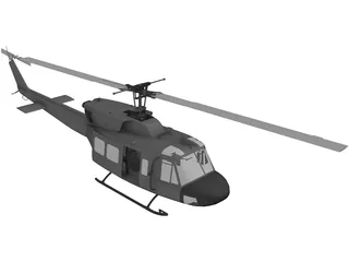 Bell UH-1N 3D Model preview