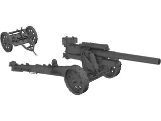 SFH-18 Military Cannon 3D Model preview