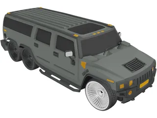 Hummer H2 Limo 3D Model preview
