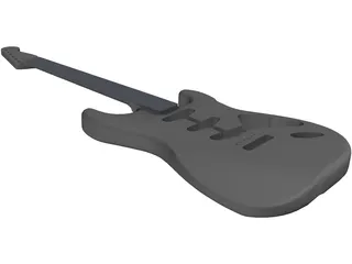 Fender Stratocaster Guitar Body 3D Model preview