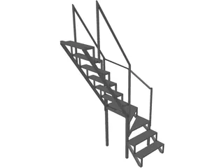 Angle Stairs Garden 3D Model preview