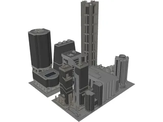 City Part Future Like 3D Model preview