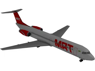 Fokker 100 TAM Brasil 3D Model preview
