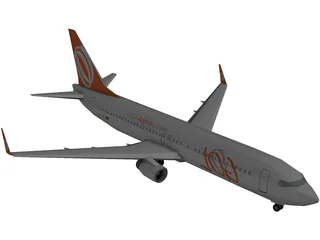 Boeing 737 GOL Brasil 3D Model preview